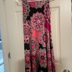 Pink and Black Patterned Women's Dress